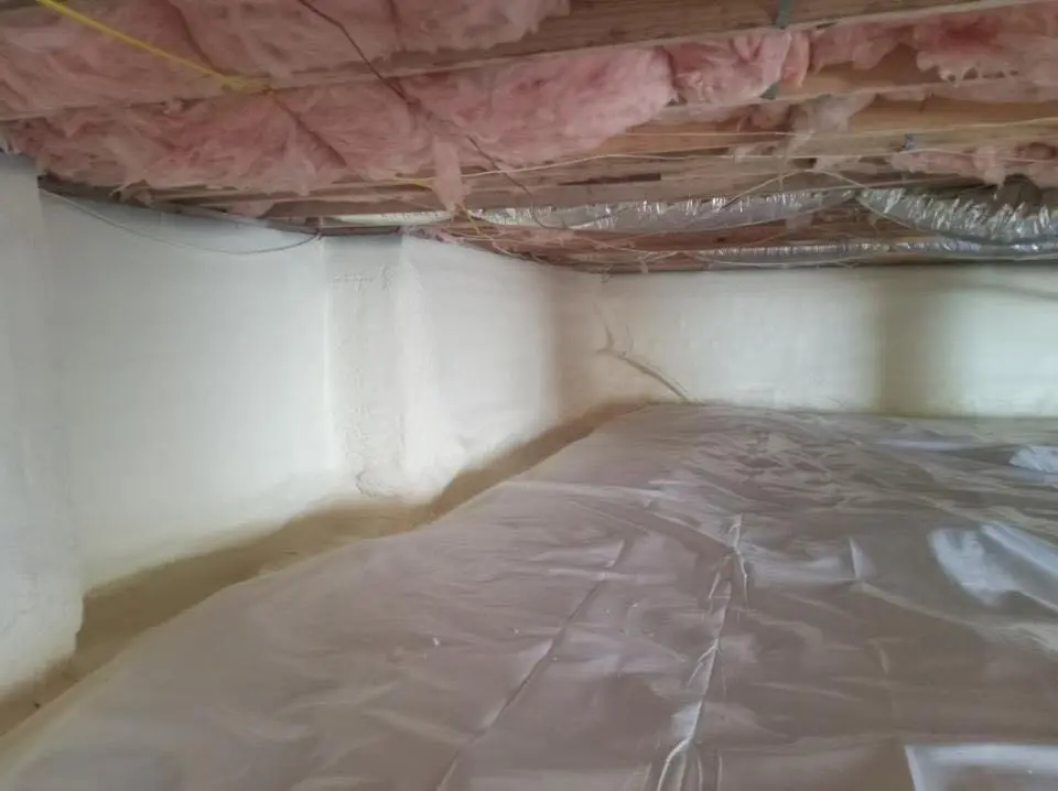 Crawl space encapsulation with closed-cell spray foam for Spray Foam Roofing in West Point